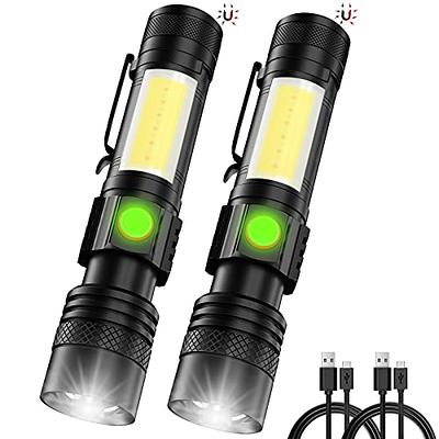 Rechargeable High Lumens, Super Bright Flashlights with COB Work Light,  High Powered, Powerful Handheld Led Tactical Flashlights for Emergencies