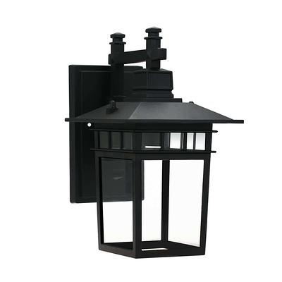 LNC Craftsman 1-Light Matte Black Outdoor Wall Lantern Sconce with