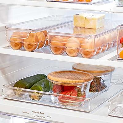 Refrigerator Fridge Organizers and Storage Clear with Handle & Lid