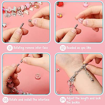 Charm Bracelet Jewerly Making Kit Diy Gorgeous Bracelet Set Necklace  Present Alloy Beads Set Charm Bracelet Making Kit for Girls