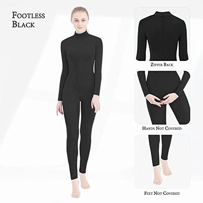 SUPRNOWA Full Body Unitard Turtleneck Spandex Footless Long Sleeve