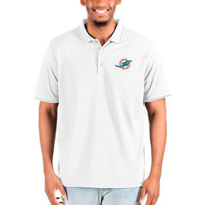 Men's Cutter & Buck White Miami Dolphins Throwback Logo Virtue Eco Pique Tile Recycled Big Tall Polo