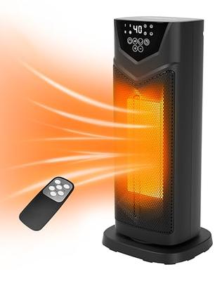 Space Heater for Indoor Use, 1500W Fast Heating Ceramic Electric Heater  with Thermostat, Remote, Overheating & Tip-Over Protection, 1-12H Timer,  70° Oscillating Portable Heater for Office Bedroom 