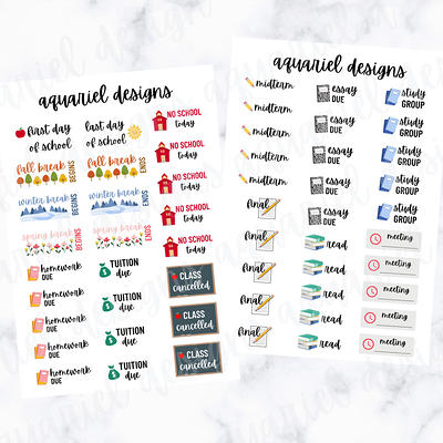 Sticker Sheet Reading Journal Stickers, Calendar, Planner Stickers