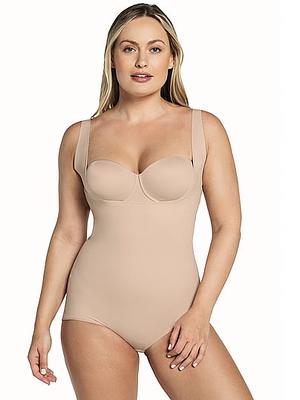 Leonisa Shapewear Plunge Back Classic Sculpting Body Shaper, Beige