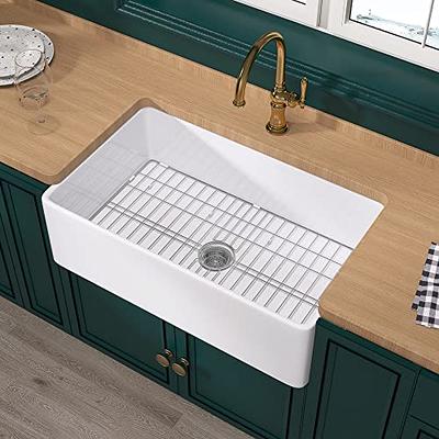 DeerValley White Fireclay 33 in. Single Bowl Farmhouse Apron Workstation Kitchen Sink with Accessories