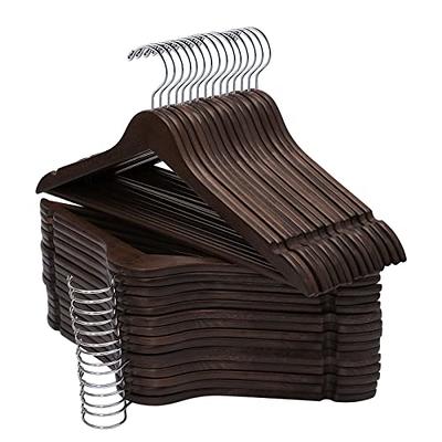 Amber Home Solid Wood Suit Coat Hangers 30 Pack, Smooth Retro