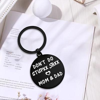 Don't Do Stupid Shit Funny Keychain Hand Stamped Key Chain for Teens  Birthday Going To College Gift From Parents