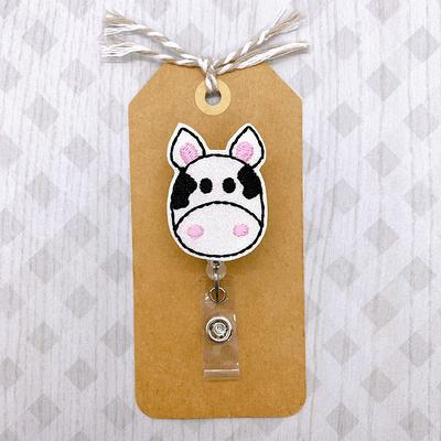 Cow Badge Reel, Farm Animal Nurse Teacher Lanyard, Employee Badge