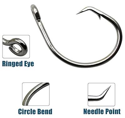  Circle Ringed Hooks, 10Pcs Fishing Hooks Saltwater