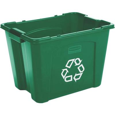 Rubbermaid Commercial Products Brute 50 Gal. Blue Rollout Outdoor Recycling Bin  Trash Container with Lid RCP9W2773BLU - The Home Depot