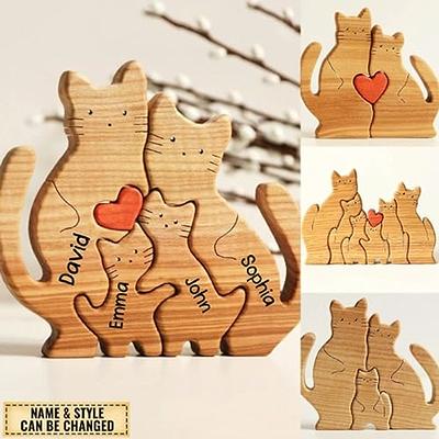 Wooden Cats 6 Pieces Puzzle, Montessori