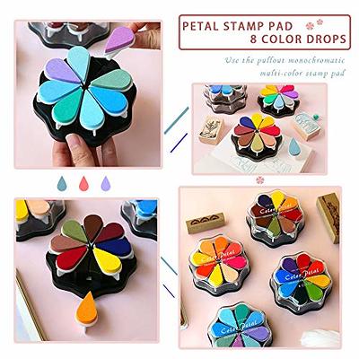 8 Colors Petal Shape Craft Ink Pad Stamps Partner DIY Color, Finger Ink  Stamp Pads for Kids, Rainbow Rubber Ink Pad for Card Making, Scrapbook