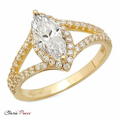 Clara Pucci 1.4 Ct Marquise Cut Pave Halo Wedding Engagement