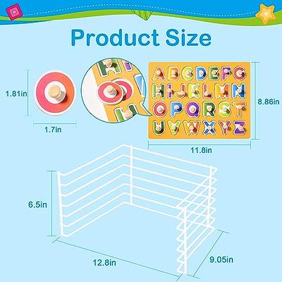 Wooden Puzzles for Toddlers 1-3, 6 Pack Peg Puzzles with Wire Puzzle Holder  Rack for Kids, Learning Educational Puzzles for Baby Puzzles 12-18 Months