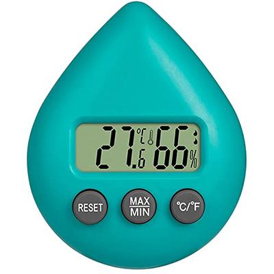 Indoor Thermometer Alarm Clock Display Digital Room Thermometer Hygrometer  Thermometer, Blue