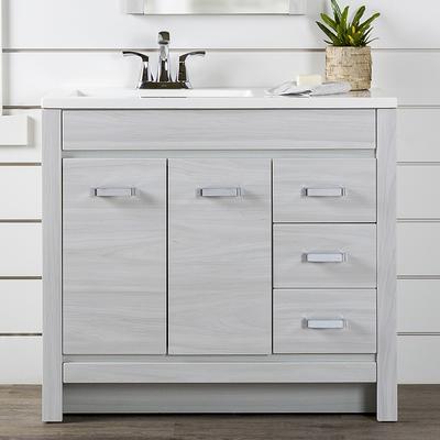 Diamond NOW Cassidy 48-in Admiral Blue Single Sink Bathroom Vanity with  White Cultured Marble Top