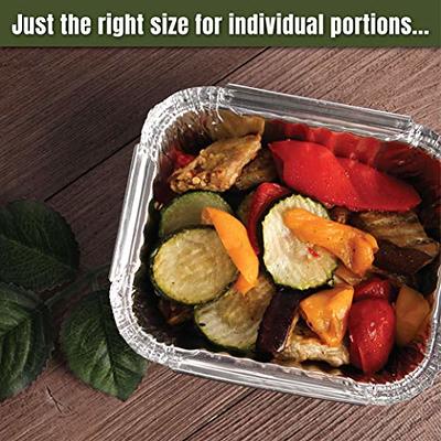 PARTY BARGAINS 1 Lb. Small Aluminum Pan with Lids - 200 Pack Set