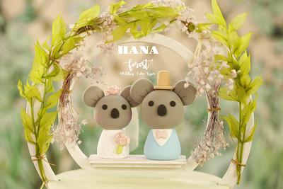 Koala Wedding Cake Topper, Bride & Groom Topper, Handmade Couple