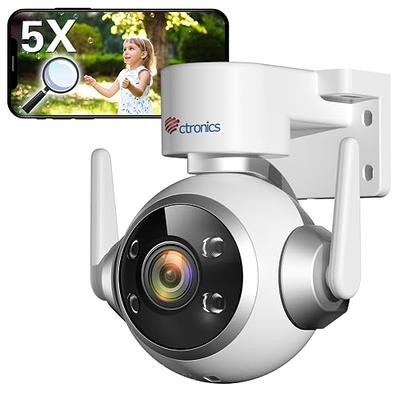 Ctronics Dual Lens Indoor Security Camera WiFi with 6X Hybrid Zoom