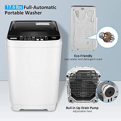 Full Automatic Portable Washing Machine with Drain Pump, 8.8 LBS 2-in-1 Top  Load Washer Dryer Combo