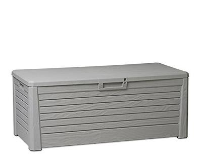 ADDOK 85 Gallon Deck Box Lockable, Resin Outdoor Storage Box