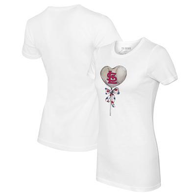 St. Louis Cardinals Tiny Turnip Women's Baseball Love Raglan 3/4-Sleeve  T-Shirt - White/Red