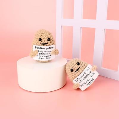 Funny Positive Potato Crochet Potato with Positive Card Funny Home