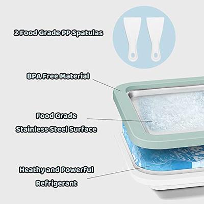 Instant Ice Cream Maker, Cold Plate Roller Ice Cream Maker with 2 Spatulas,  DIY Healthy Ice Cream Freezing, Food Grade Stainless Steel Yogurt Ice