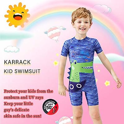 karrack Girls and Boys One Piece Rash Guard Swimsuit Kid Water Sport Short  Swimsuit UPF 50+ Sun Protection Bathing Suits