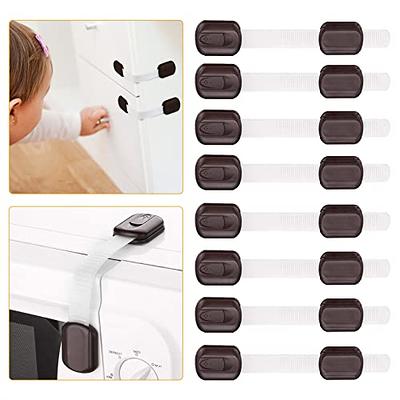 8 Pack Baby Proofing Cabinet Strap Locks - Kids Proof Kit - Child Safety  Drawer Cupboard Oven Refrigerator Adhesive Locks - Adjustable Toilets Seat