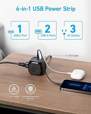 Anker Prime 6-in-1 USB C Charging Station, 140W Compact Power Strip for  Work and Travel, 5 ft Detachable Extension Cord with 6 Ports, for iPhone  15/15