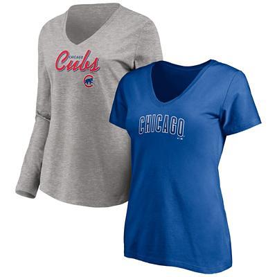 Women's Fanatics Branded Royal/Heathered Gray Chicago Cubs Team V