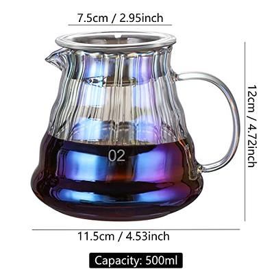 Glass Coffee Dripper and Carafe Set with Reusable Metallic Filter