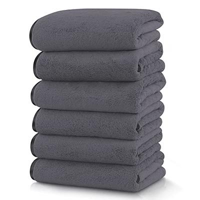TENSTARS Silk Hemming Bath Towels for Bathroom Clearance - 27 x 55 inches -  Light Thin Quick Drying - Soft Microfiber Absorbent Towel for Fitness