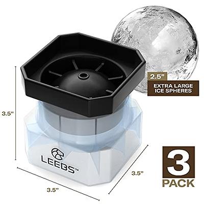 LEEBS Sphere Ice Molds - 3 Pack Whiskey Ice Ball Mold - Silicone Freezer  Press Ice Ball Maker Mold for Large Round craft Whisky Ice Ba