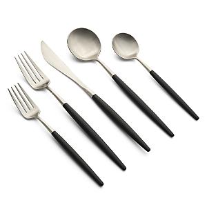 Cambridge Silversmiths Beacon Black Satin 20-Piece Flatware Set