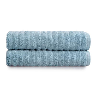 Mainstays Performance Solid Bath Sheet 2-Piece Set, Blue Linen