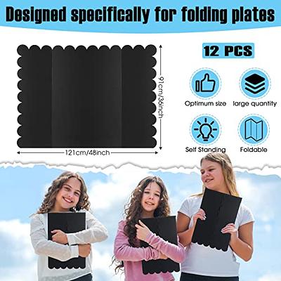  3 Pack Trifold Poster Board 36 x 48 Inch Black Trifold  Presentation Board Large Science Fair Display Boards Lightweight Project  Board Portable Exhibition Board for School Science Office Project : Office  Products