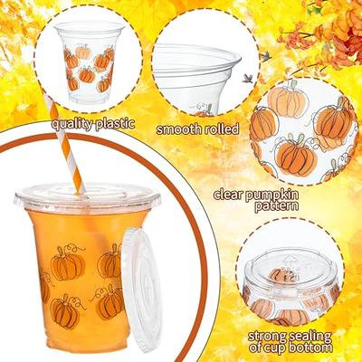 16oz Plastic Cups With Dome Lids and Boba Straws 80 Pack 16 Oz Disposable  Cup