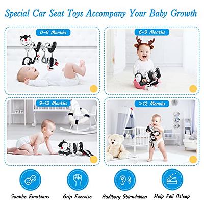  Car Seat Toys Baby Toys 0-3 Months Infant Toys Spiral Stroller  Toys, Newborn Toys Black and White Baby Toys, High Contrast Baby Toys for  Crib Mobile, Baby Toys Gift for 0