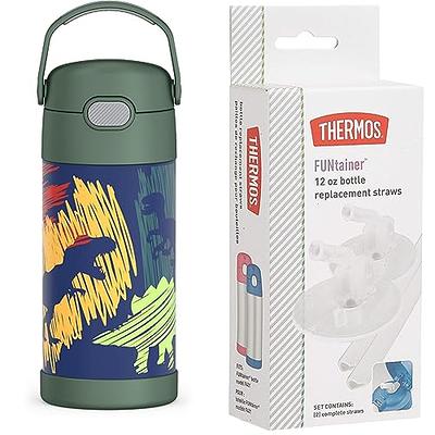 THERMOS FUNTAINER 12 Ounce Stainless Steel Vacuum Insulated Kids Straw  Bottle, Pokemon