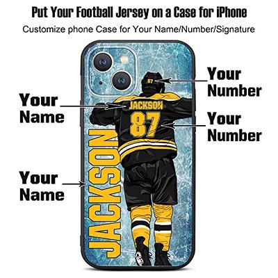 VNGDA Custom Name & Number Crystal Clear Football Case for iPhone 14 Pro Max 13 12 11 Xs Max XR SE3 8 7 6 Plus 11 Pro Mini,with 4 Shockproof Corners