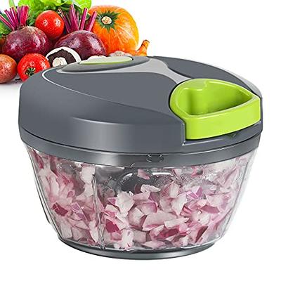 Food Chopper, Easy to Clean Manual Hand Vegetable Chopper Dicer, Dishwasher Safe Slap Onion Chopper, Black