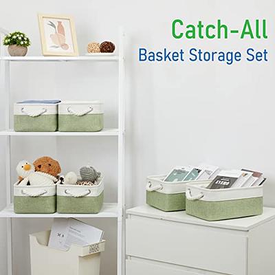 Bidtakay Small Storage Basket Cute Storage Bins Collapsible Fabric Basket  Set of 6 Canvas Organizer Bin Empty Gift Baskets Baby Nursery Toys 11.8 X