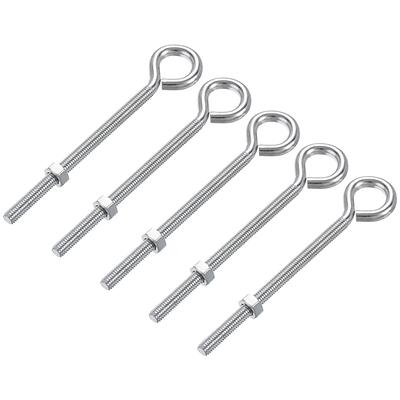 M6x90mm Eye Hooks Screws Bolts Kit,5pcs Carbon Steel Hanger Eyelet Hooks  Screw - Silver Tone - Yahoo Shopping