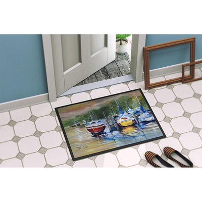 Watercolor Sea Turtles Door Mat, Indoor Outdoor Non-slip Rubber