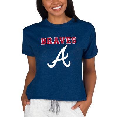Atlanta Braves Concepts Sport Women's Mainstream Terry Long Sleeve Hoodie Top - Gray