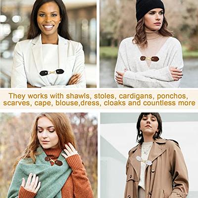 3 Pcs Cardigan Clip Holder Buckle Clasp Pin PU Leather Sweater Dress  Closure Clips for Poncho Cape Wrap Shawl Accessories - Yahoo Shopping
