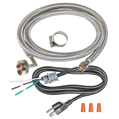 1/4 in. Comp. x 1/4 in. Comp. x 12 in. LGTH Stainless Steel Ice Maker  Supply Line Hose - Danco